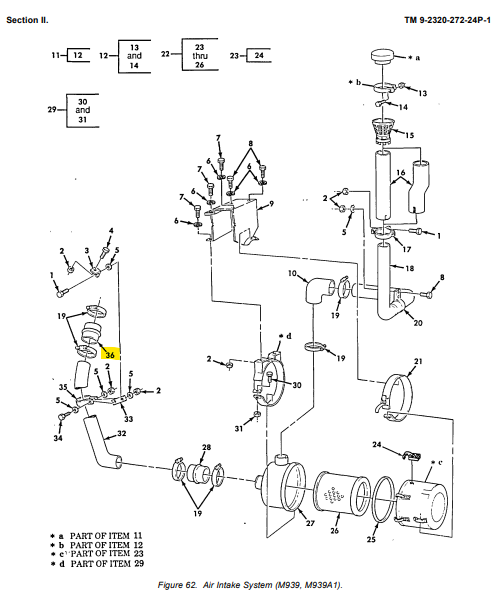 5T-2236 | 5T-2236 Hose Preformed Diameter 5 in. M809 M939 M939A1 diagram.png