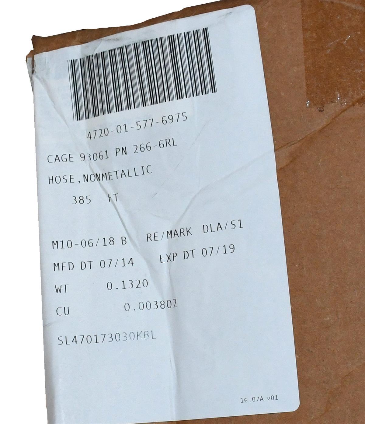 MRAP-422 | MRAP-422  Hose Hydraulic Goodyear Nonmetallic Hose 516 HR5-6 8mm 385 FT Cougar Cat II MRAP Common (1).JPG