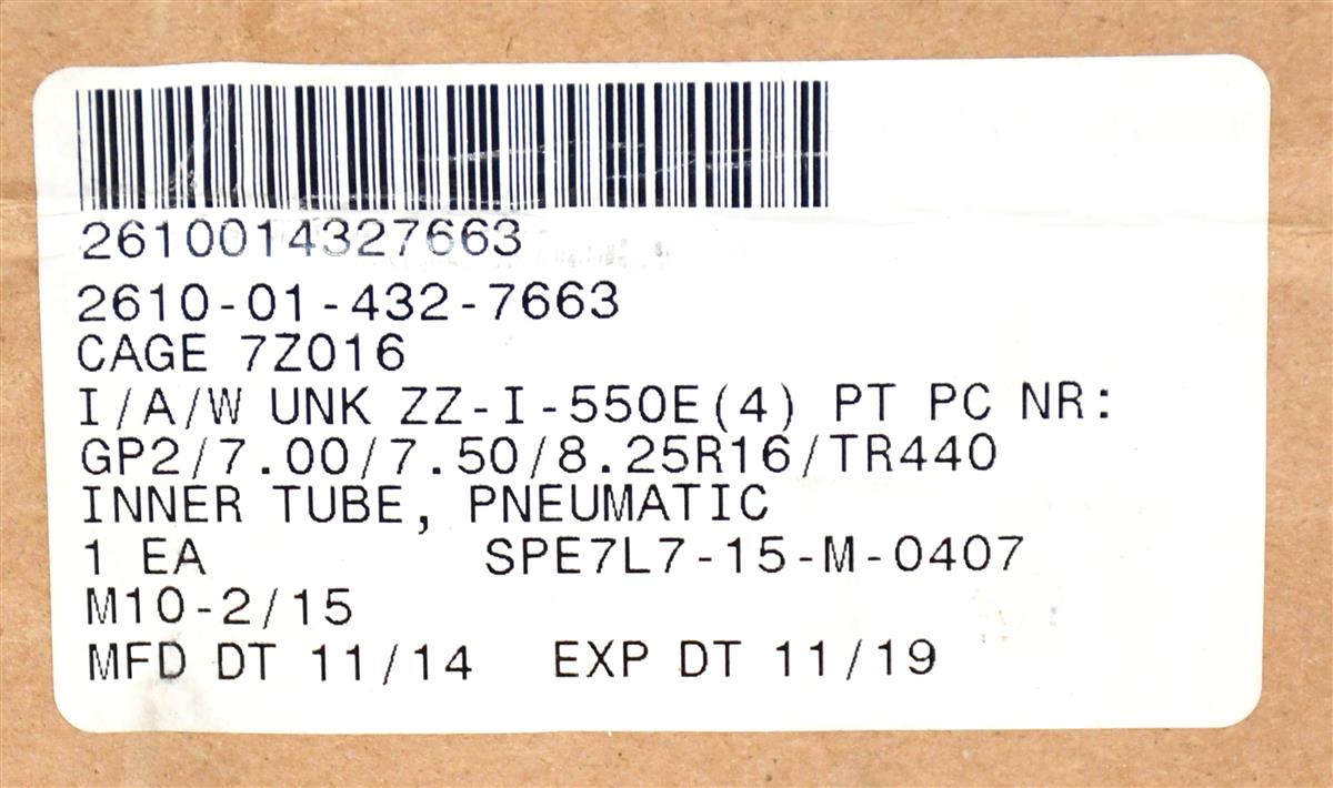 SP-547 | SP-547  Inner Tube Pneumatic Tire Vehicular 7.00-16 - 7.50 8.25-16 Aircraft Application (2).JPG