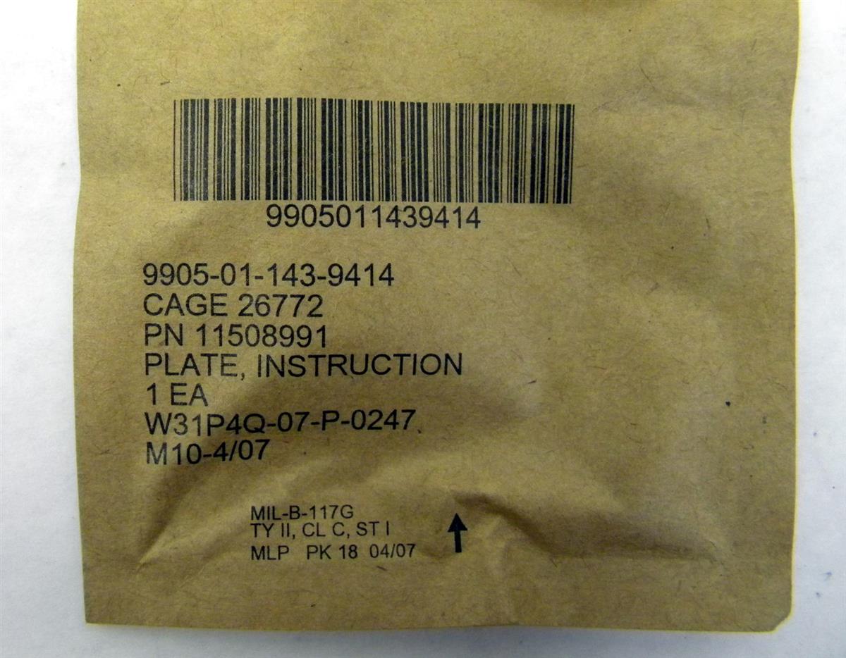 SP-1442 | 9905-01-143-9414 Instruction Plate. NOS.  (1).JPG