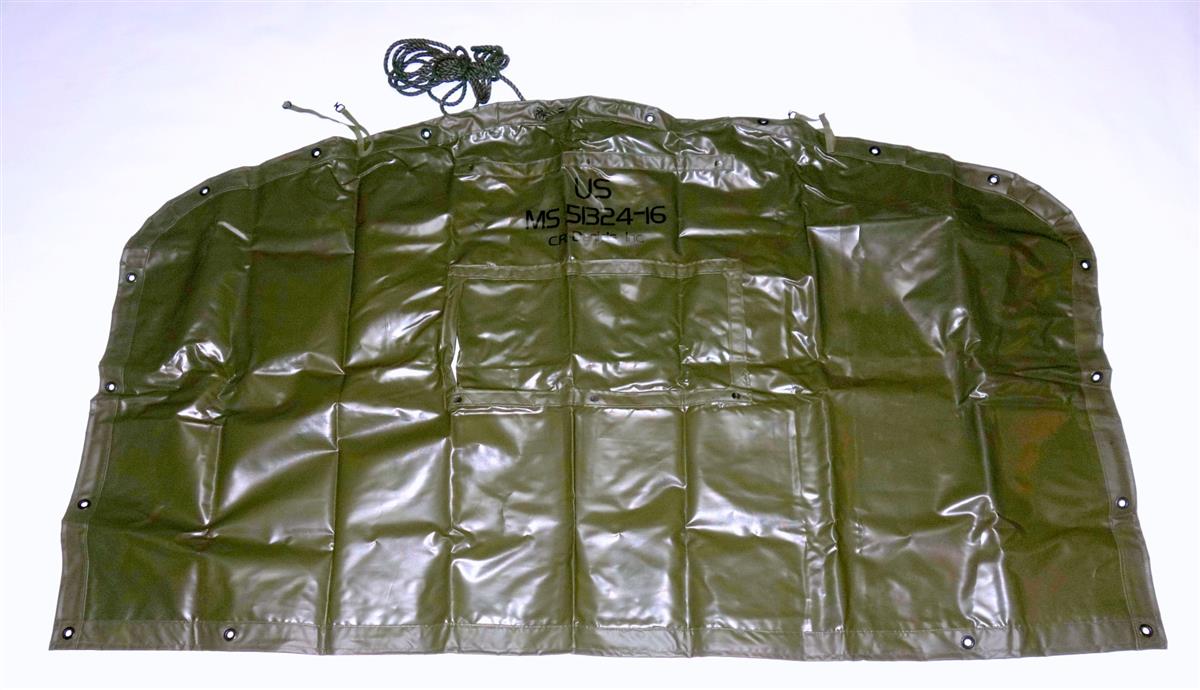 COM-5222-GREEN | 2540-00-402-2157 Vinyl Green Cargo Cover End Curtain for M54, M809, M939 5 Ton NOS (2).JPG