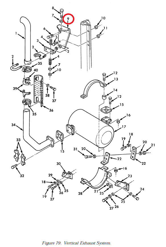 5T-1061 | 5T-1061  Vertical Exhaust System Angle Bracket M809 (1).PNG