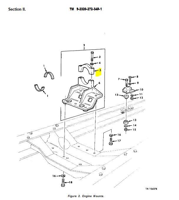 5T-2108 | 5T-2108 Trunnion Cap NHC 250 Engine Top Mounting Bracket M809 M939A1 Dia 1.JPG