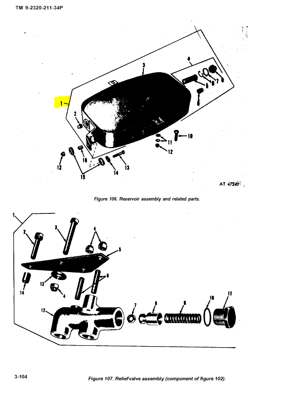 5T-2127 | 5T-2127 Hydraulic Power Steering Pump Reservoir M54A2 Dia 1.PNG