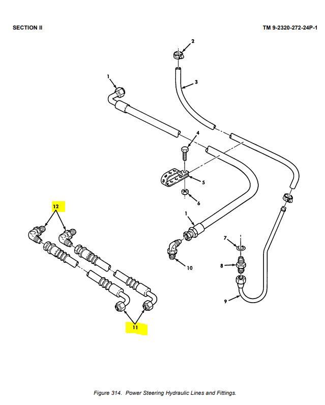 5T-2180 | 5T-2180 Power Steering Hose Diagram 1.JPG