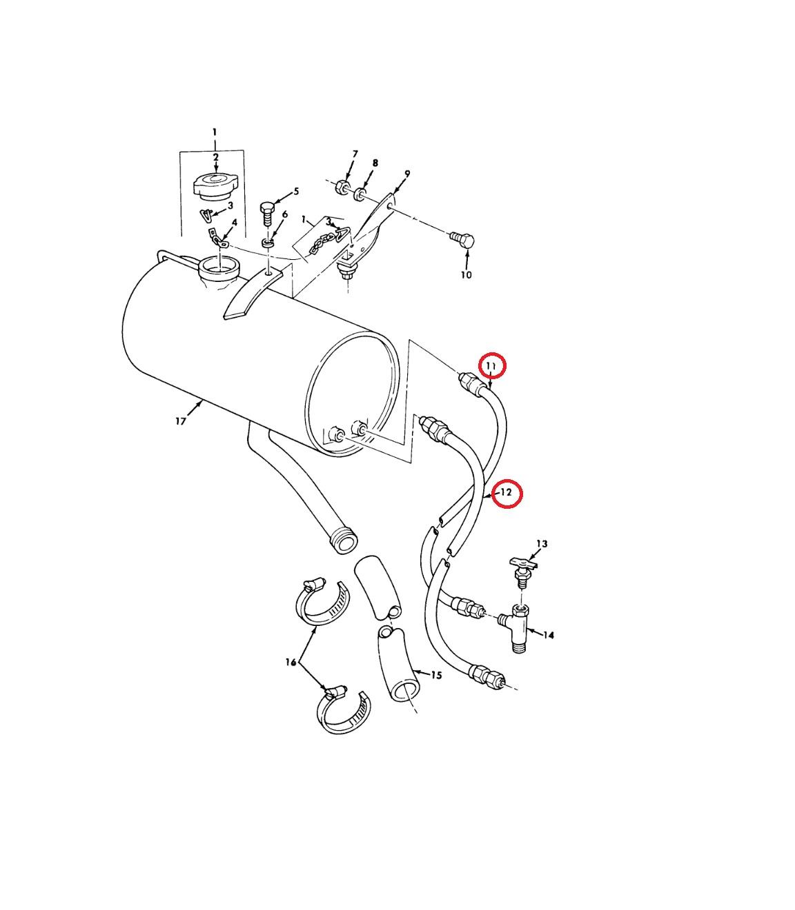 5T-982 | 5T-982 M809 Coolant Surge Tank Hose Set Parts Diagram.jpg