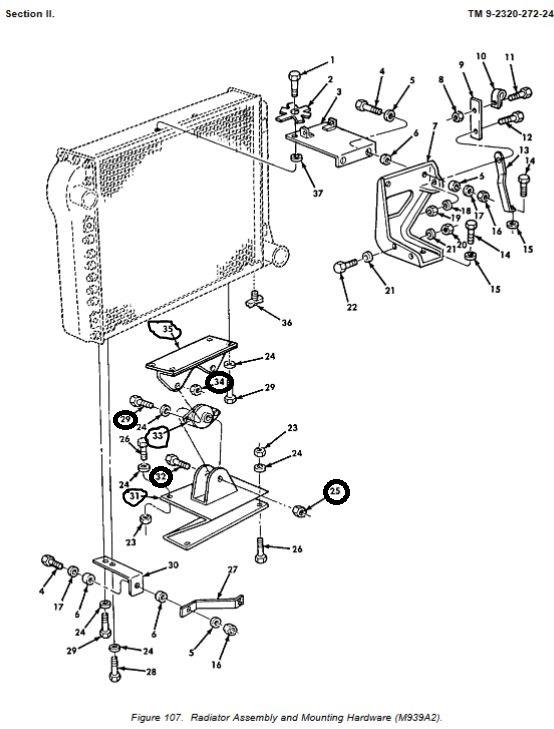 9M-1043 | 9M-1043 Radiator Lower Mounting Bracket Assembly M939A2.jpg