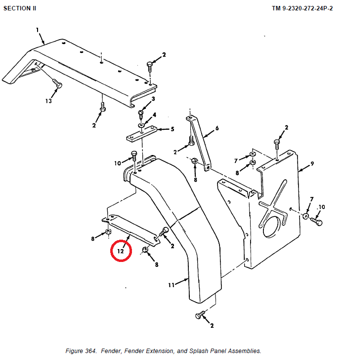 9M-1044 | 9M-1044  (LH) Drivers Side Fender Brace M939 (1).PNG