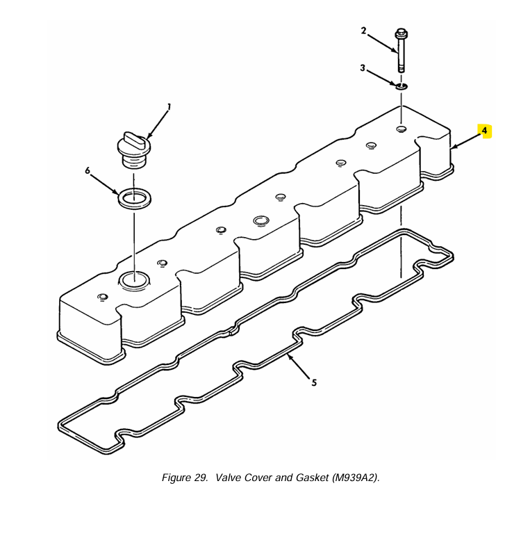 9M-1924 | 9M-1924  Valve Cover Cummins 8.3L 6CTA Turbo Diesel Engine M939A2 diagram.png