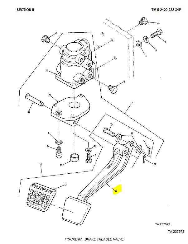 COM-5721 | COM-5721 Brake Pedal Control Treadle Valve M915 MRAP Dia1.JPG