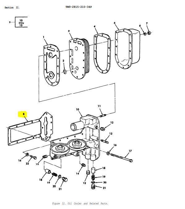 COM-5786  | COM-5786  Oil Cooler Mounting Gasket For M35A2 M54A1 (9).JPG