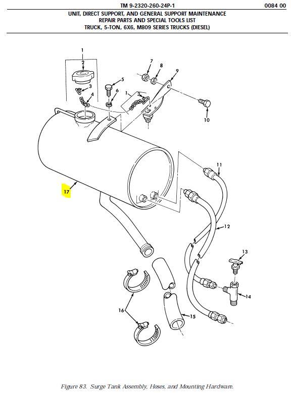 5T-1810 | Coolant Radiator Overflow Surge Tank M809 Dia1.JPG