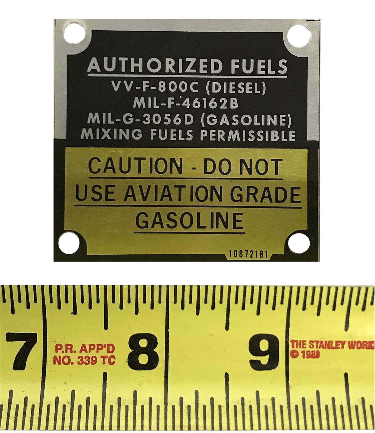 DT-460 | DT-460  Authorized Fuels Caution Data Tag (4).jpg