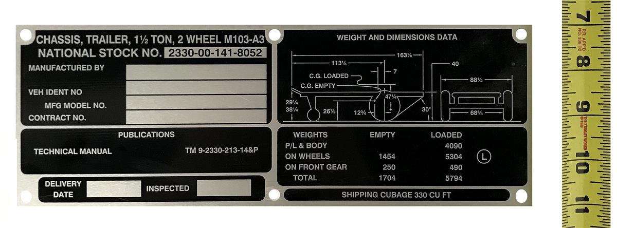 DT-461 | DT-461  M103-A3 Chassis Trailer Weight and Dimension Data Tag (5).jpg
