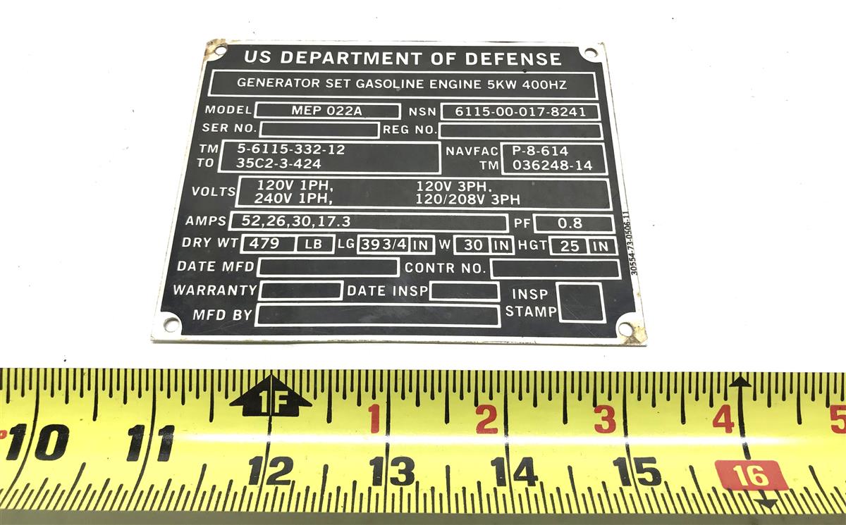 DT-477 | DT-477 US DOD Generator Identification Plate (4).jpg