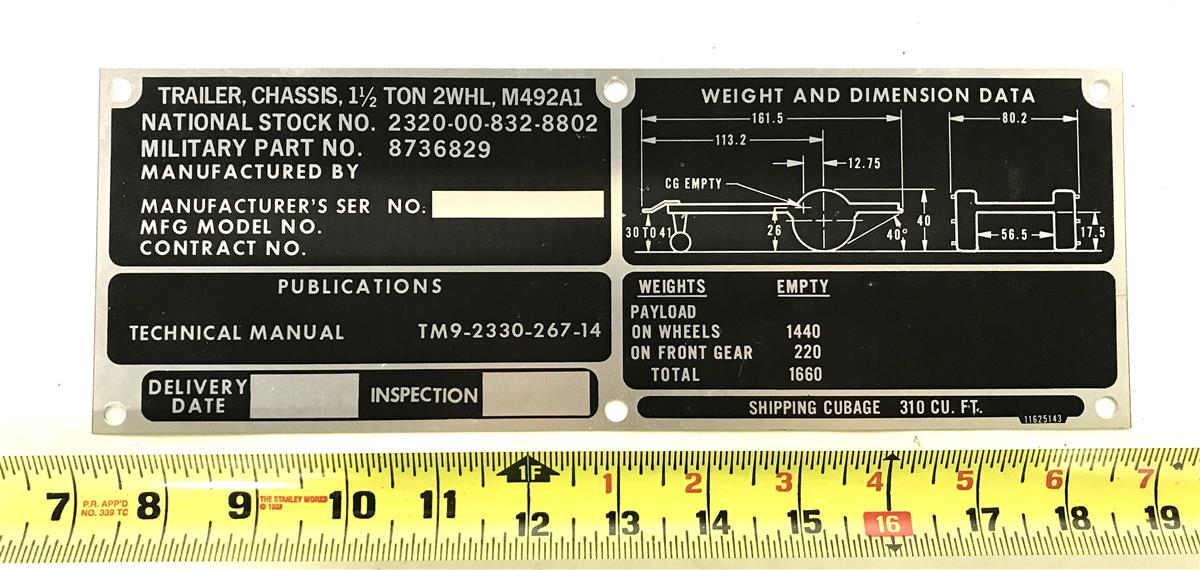 DT-487 | DT-487 M492A1 Chassis Trailer Weight and Dimension Data Plate (5).jpg