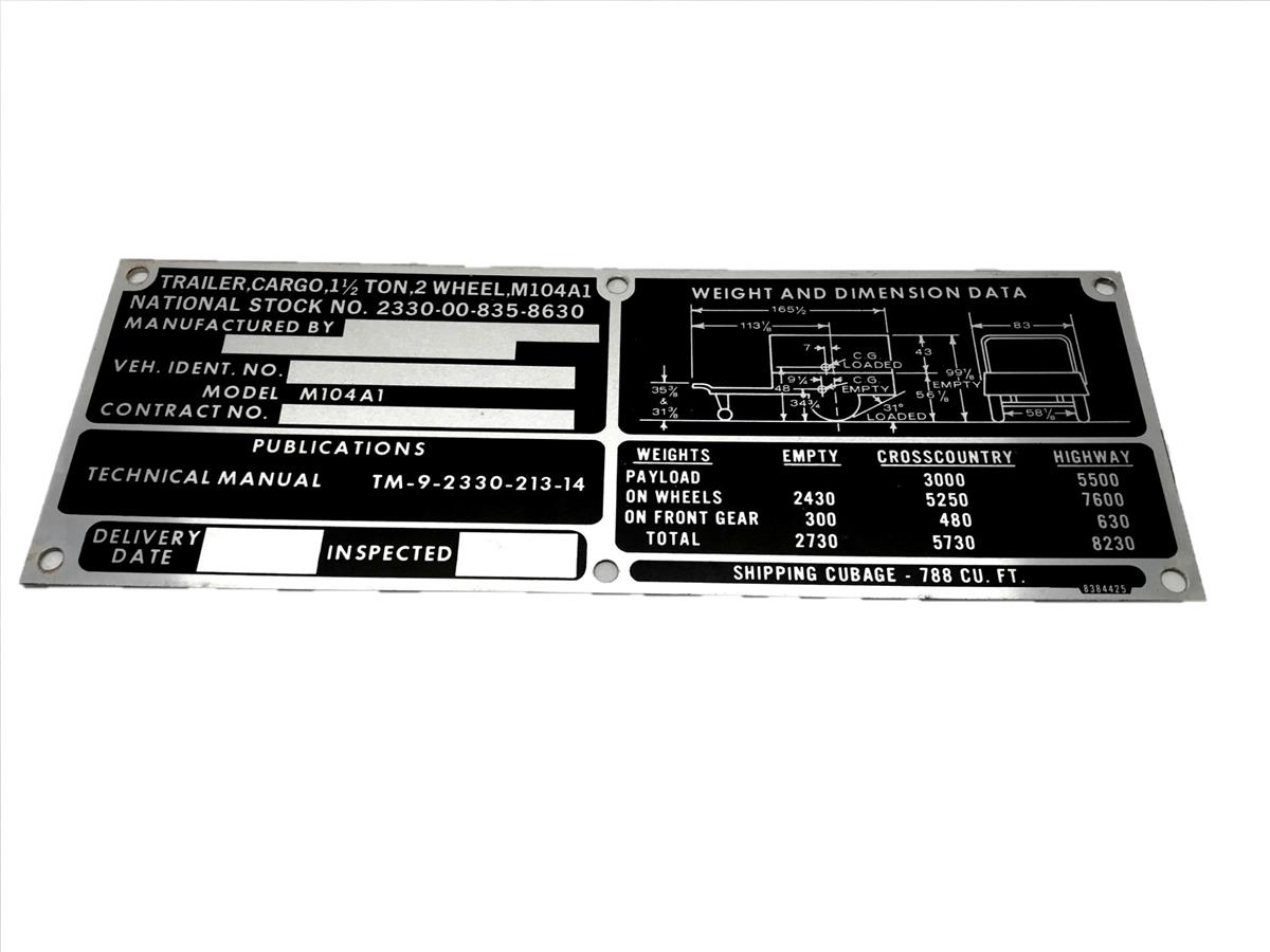 DT-550 | DT-550  M104A1 Cargo Trailer Weight and Dimension Data Plate (2).jpg