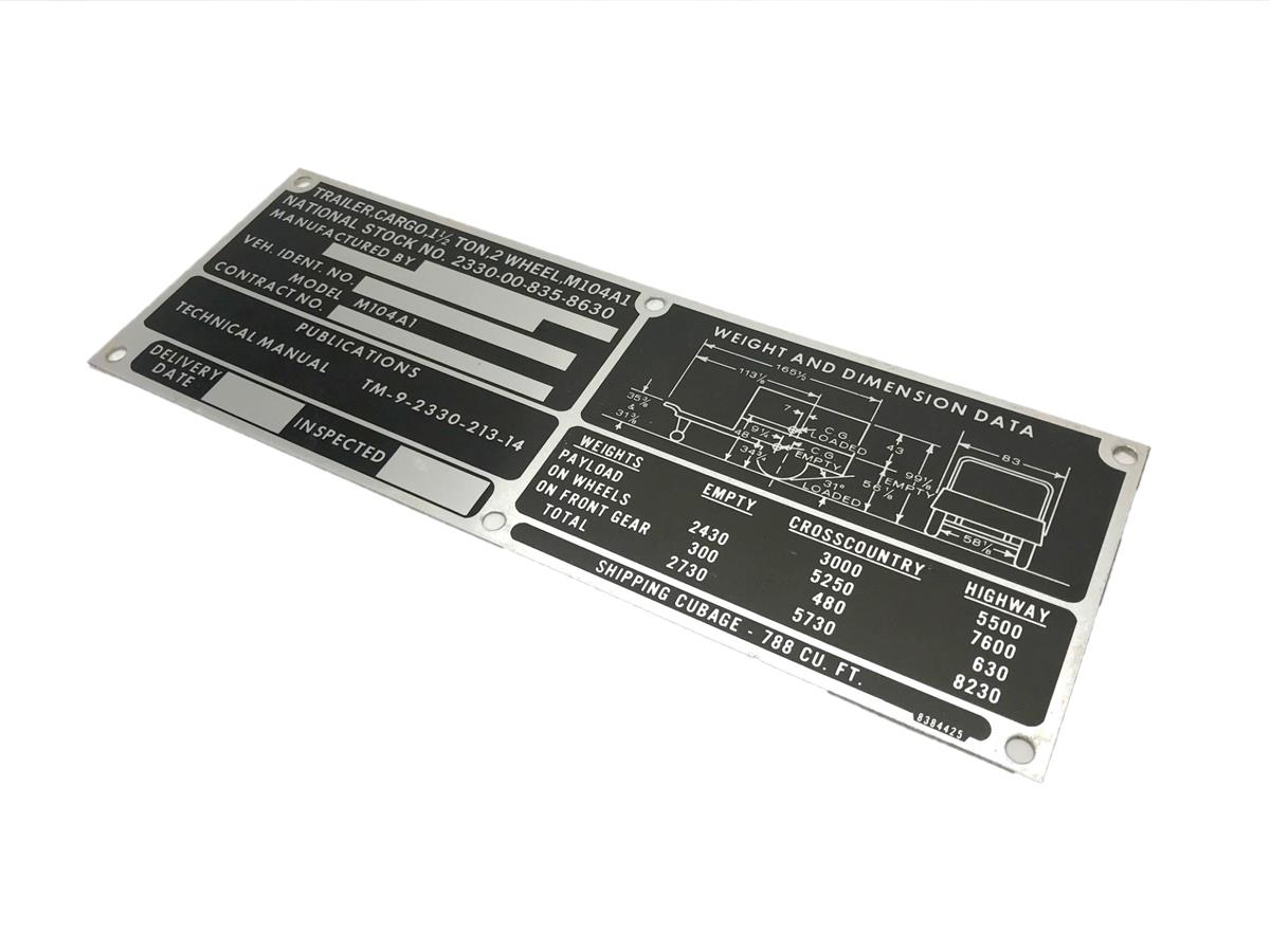 DT-550 | DT-550  M104A1 Cargo Trailer Weight and Dimension Data Plate (3).jpg