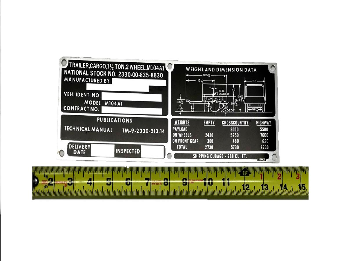 DT-550 | DT-550  M104A1 Cargo Trailer Weight and Dimension Data Plate (5).jpg