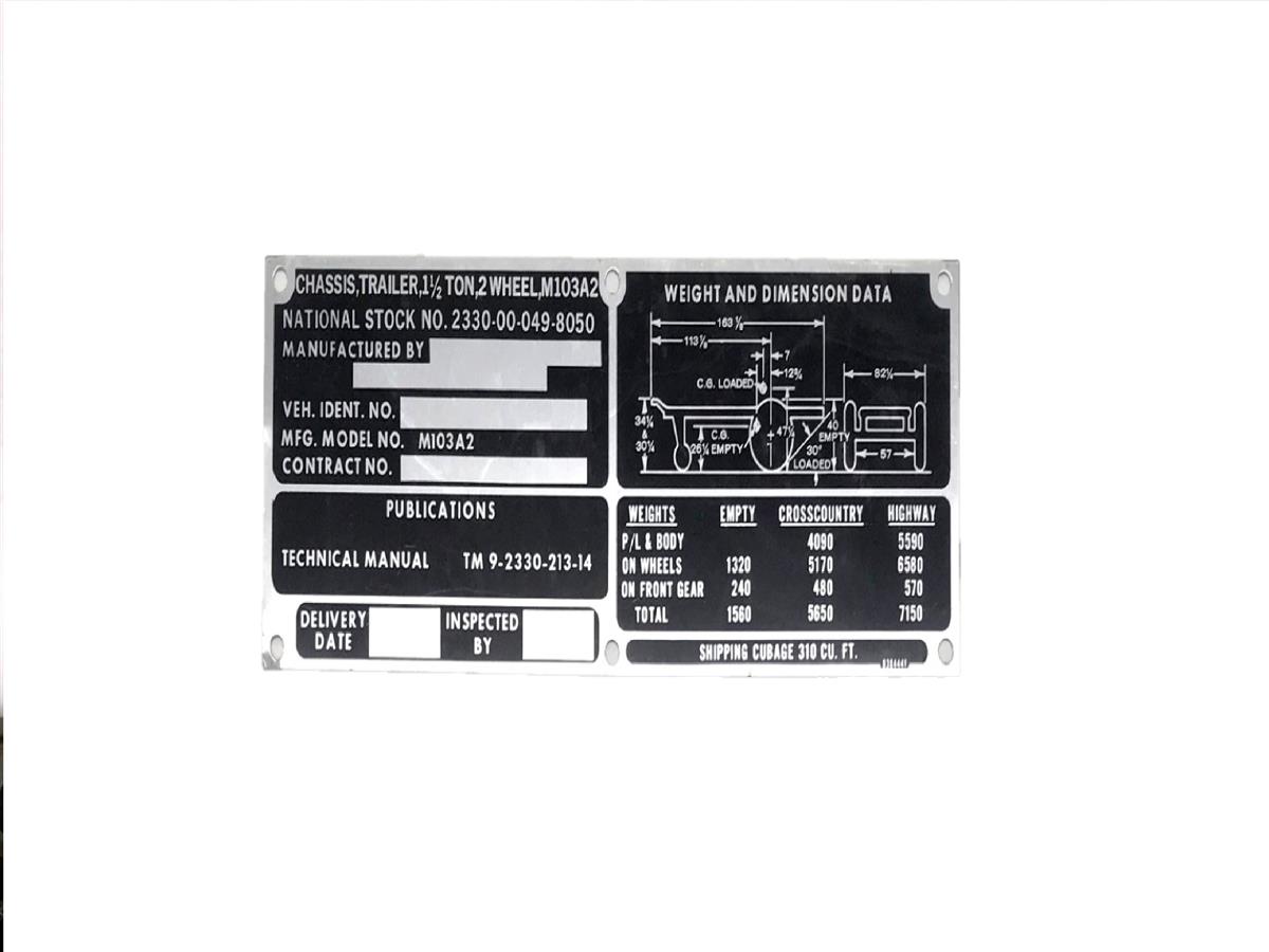 DT-560 | DT-560  M103A2 Chassis Trailer Weight and Dimension Data Plate (1).jpg