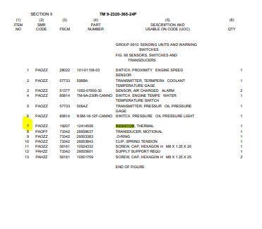 FM-520 | FM-520  Thermal Resistor Caterpillar 3116 Diesel Engine FMTV LMTV (10).JPG