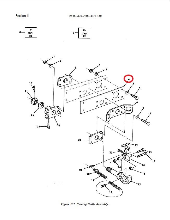 HM-1069 | HM-1069 Towing Pintle Bumper Reinforcement Plate HMMWV.JPG