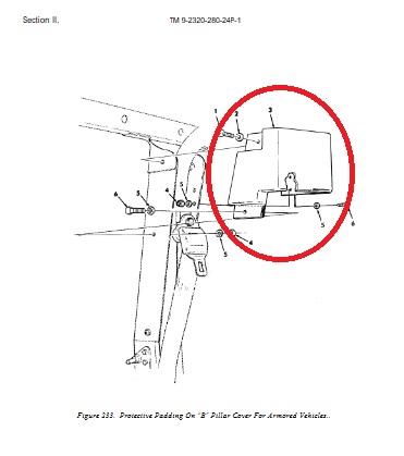 HM-1424 | HM-1424  B Pillar Protective Padding Passenger  Right Side HMMWV Diagram.jpg