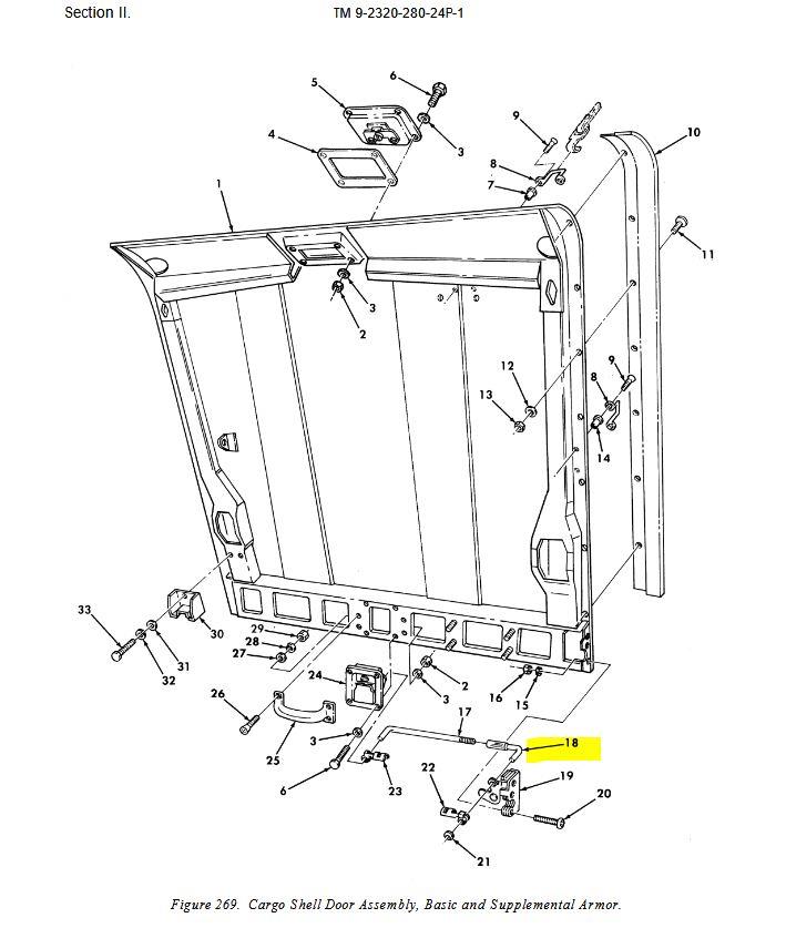 HM-3509 | HM-3509 Threaded Rod End Cargo Shell Door Assembly HMMWV Dia (1).JPG