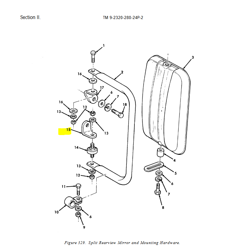 HM-3539 | HM-3539 Split Rearview Mirror Lower Right Hand Angle Bracket HMMWV Diagram(1).JPG