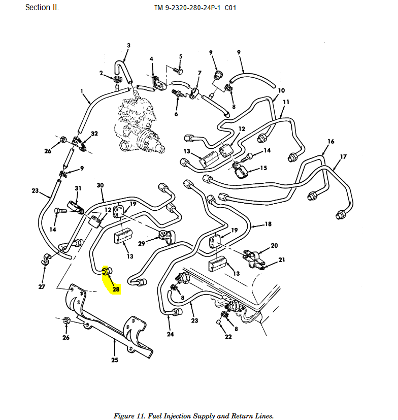 HM-3638 | HM-3638 3RD Fuel Injection Line 6.2L Diesel Engine HMMWV DIA (1).JPG