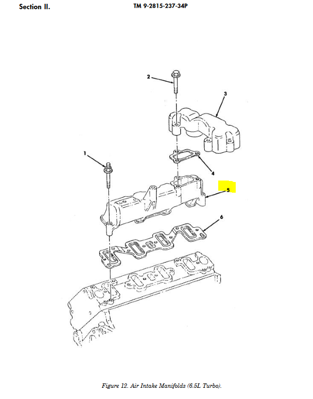 HM-3672 | HM-3672  Right Hand Bank Intake Manifold 6.5L Turbo Diesel Engine HMMWV Dia (1).JPG