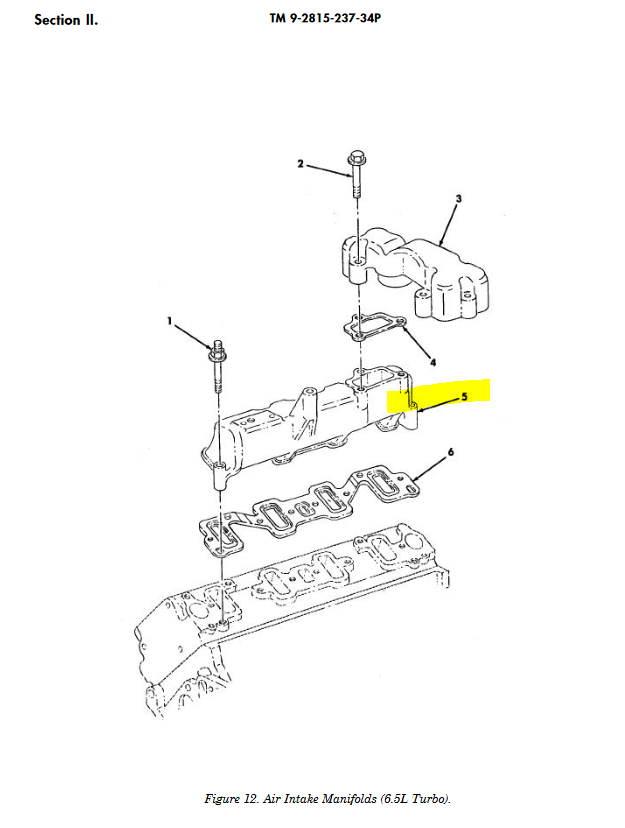 HM-3677 | HM-3677  Left Hand Bank Intake Manifold 6.5L Turbo Diesel Engine HMMWV Dia (1).JPG