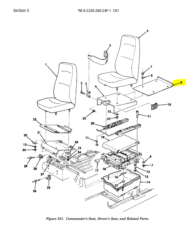 HM-514 | HM-514 Seat Support Tray Driver Side Front Seat Support Plate Tray HMMWV Dia (1).JPG