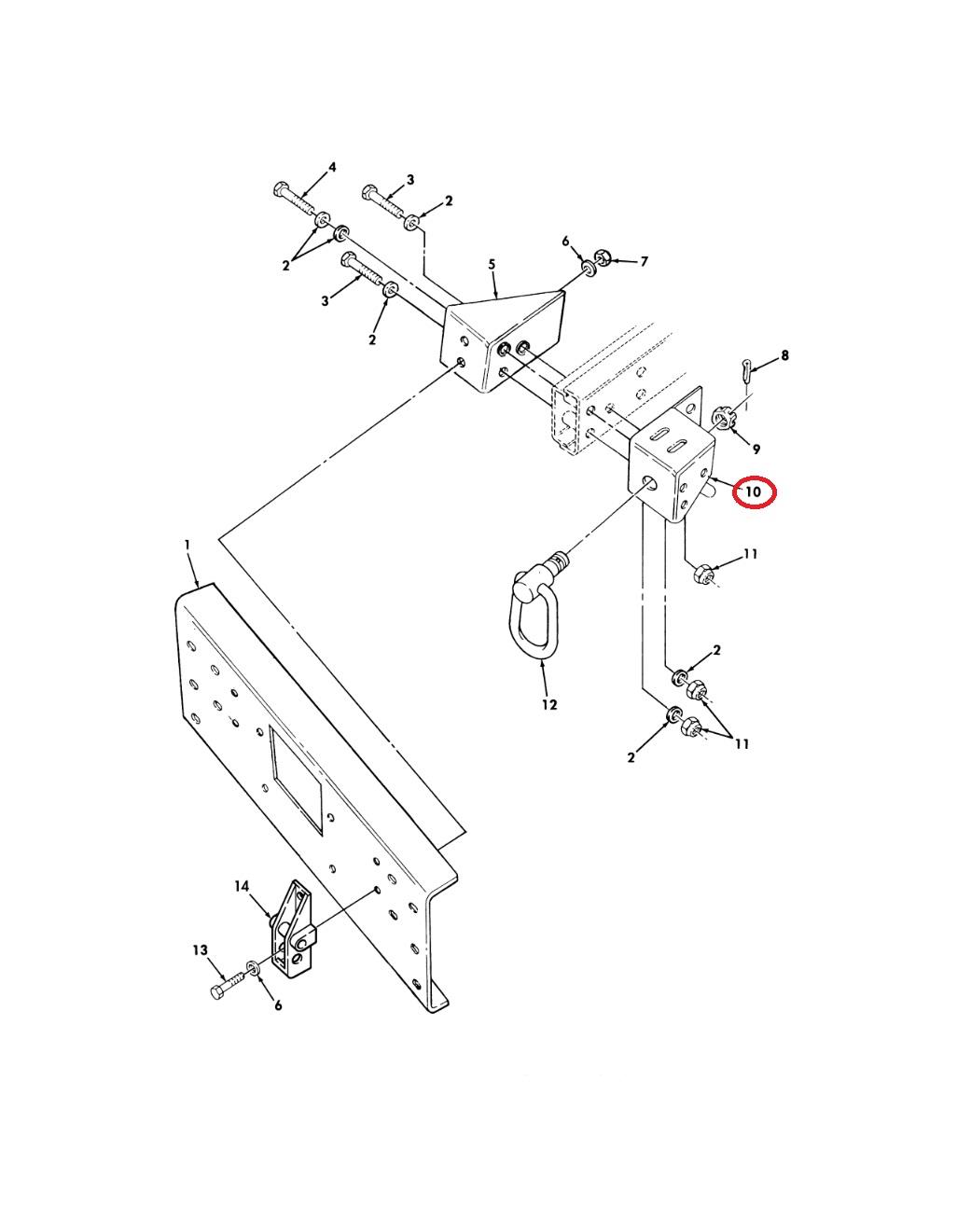 HM-980 | HM-980 Front Passenger Side Tie Down Bracket for HMMWV Parts Diagram.jpg