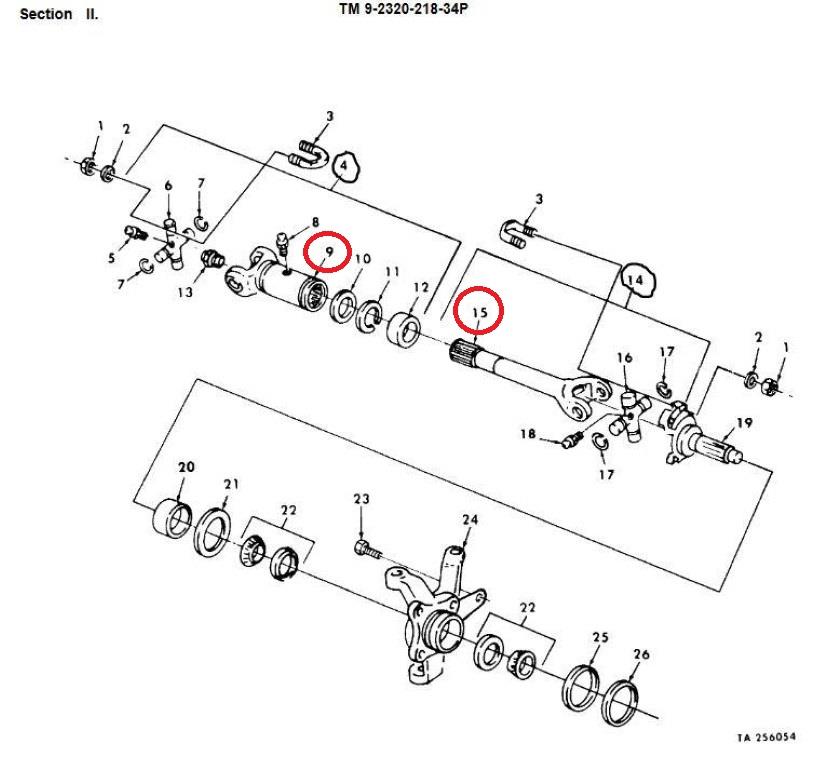 M151-164 | M151-164  Yoke And Axle Drive Shaft With U-Joint M151 AM General MUTT Jeep (1).JPG