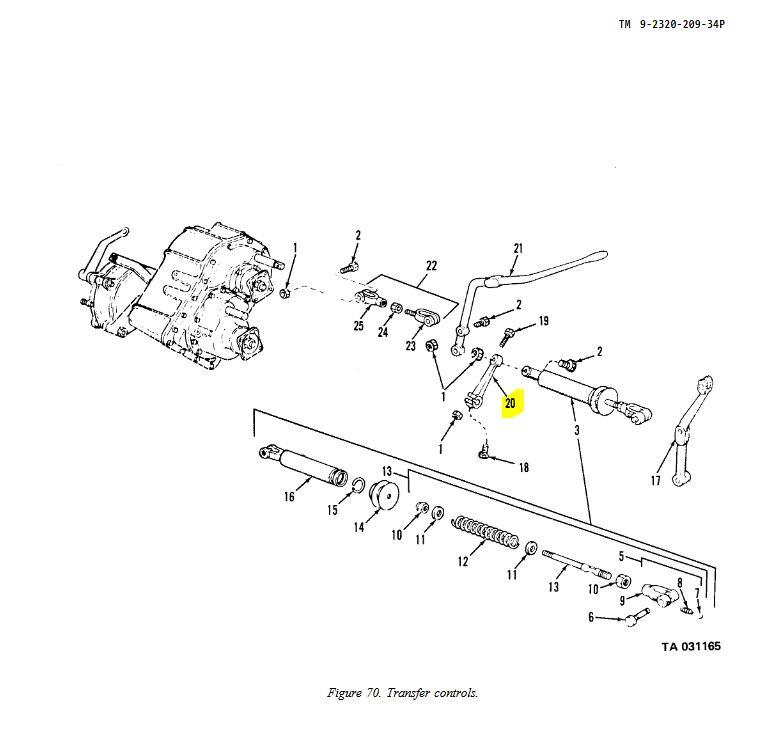 M35-840 | M35-840 Transfer Control Shift Link Lever M35A1 M35A2 Dia (1).JPG