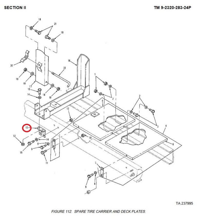 M9-1004 | M9-1004  Tire Carrier Mounting Bracket M915 (1).JPG