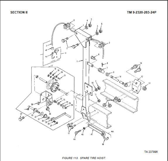 M9-1016 | M9-1016 Spare Tire Linear Rotary Roller M915.JPG