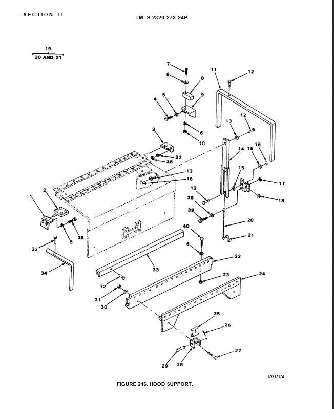 M9-1043 | M9-1043 Left Hood Extension Support M915.JPG