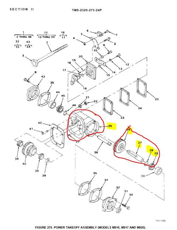 M9-1811 | M9-1811 PTO Mechanical Drive Housing With Gear Spur M916 M917 M920 Dia  (1).JPG