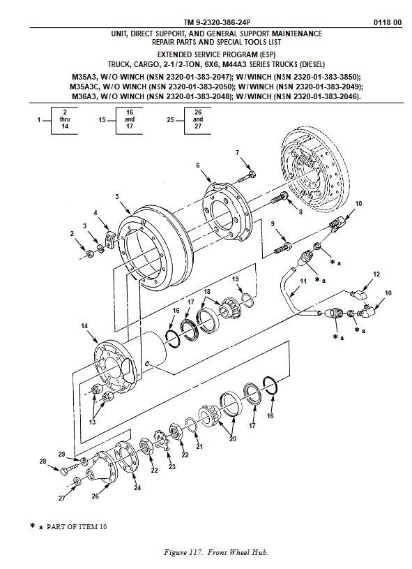 MA3-733 | MA3-733 Left Brake Drum with Hubs and Studs CTIS System M35A3.JPG