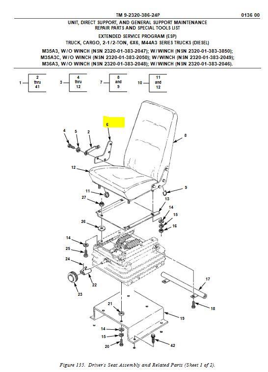 MA3-737 | MA3-737 Seat Side Plate Support Bracket M35A3 Dia 1.JPG