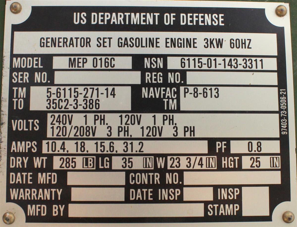 MSE-184 | MSE-184  Generator Set Control Box Military Standard Gasoline Engine 4A032 3KW (8).JPG