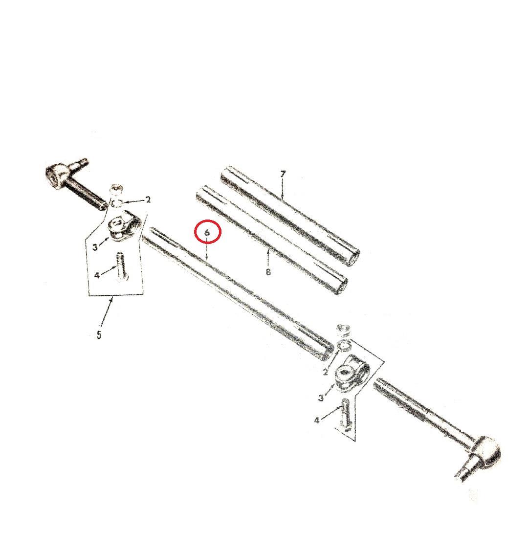 MU-188 | MU-188 Steering Linkage Drag Link Assembly with Long Sleeve Mule M274 Parts Diagram (Large).JPG