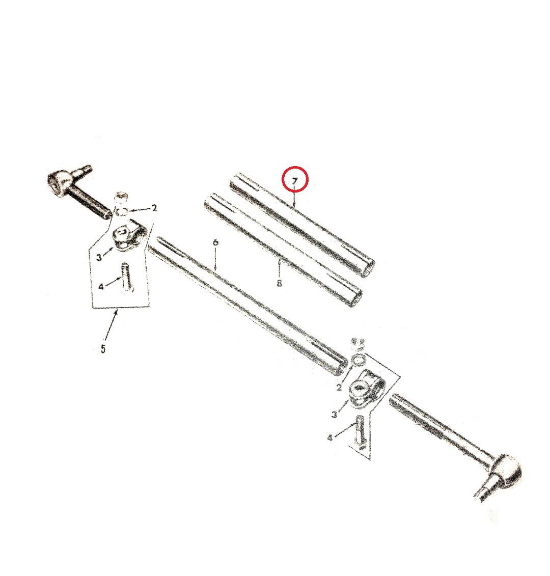 MU-189 | MU-189 Steering Linkage Drag Link Assembly with Small Sleeve Mule M274 Parts Diagram (Large).JPG