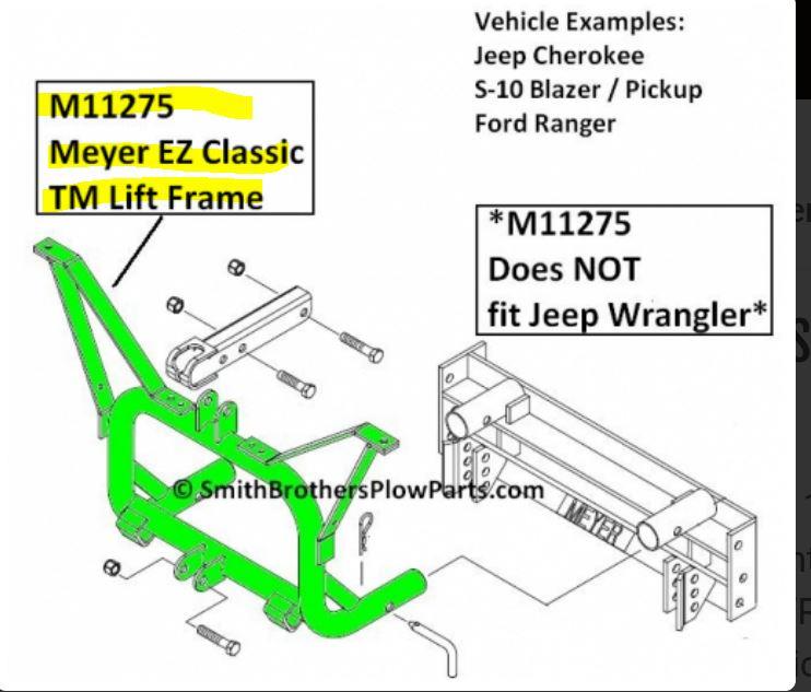 SNOW-040 | SNOW-040  Meyer Tube Lift Frame EZ Mount Classic SUVS Only Meyer Snow Plow Reference.JPG