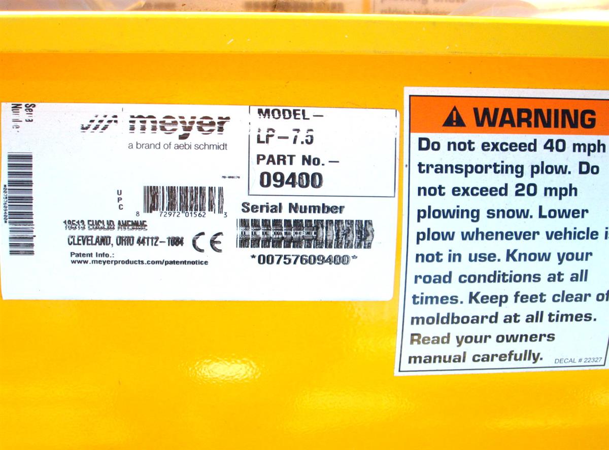 SNOW-046 | SNOW-046  Meyer Lot Pro 7.5 Foot Plow Meyer Snow Plow Snow Removal (7).JPG