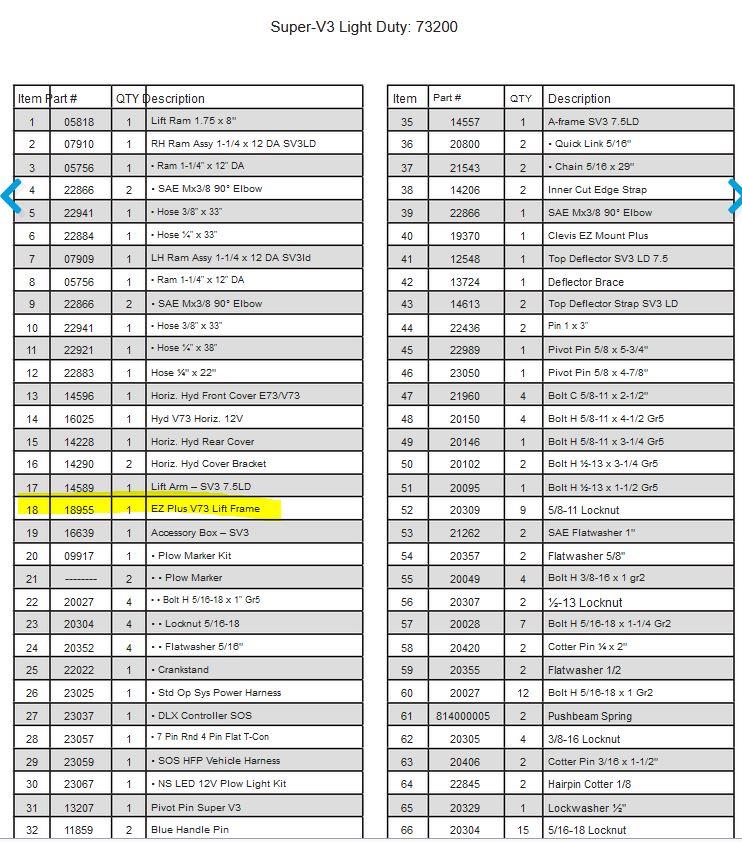 SNOW-048 | SNOW-048 Meyer EZ Plus V73 Lift Frame Assembly Meyer Snow Plow  Diagram.JPG