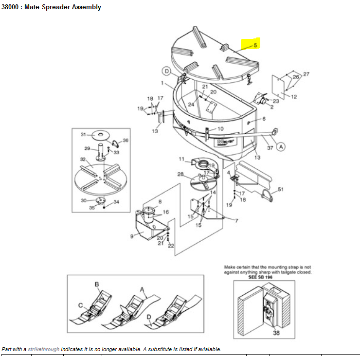 SNOW-055 | SNOW-055 One Piece Lid with Latches Mate Spreader Assembly Meyer Snow Plow Dia 1.PNG