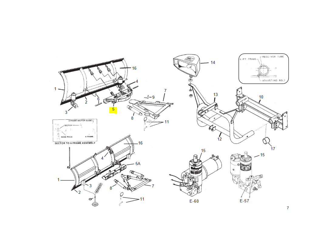 SNOW-065 | SNOW-065 Meyer STL Blade Sector EZ Mount Pivot Bar Light Duty Meyer Snow Plow DIA 2.PNG